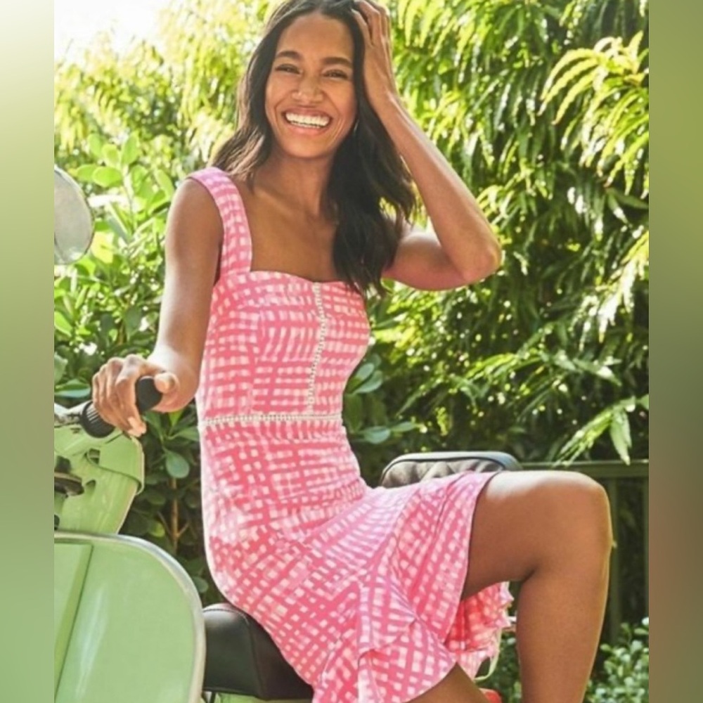 Lilly Pulitzer Pink and White Smocked Sundress